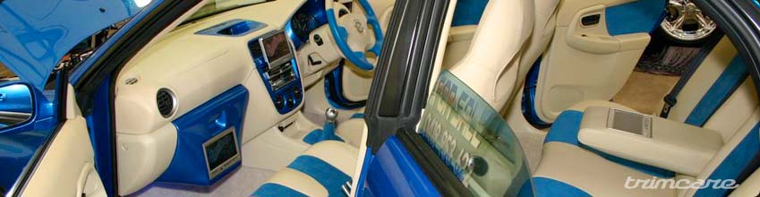 Award Winning interior on Blue Subaru WRX